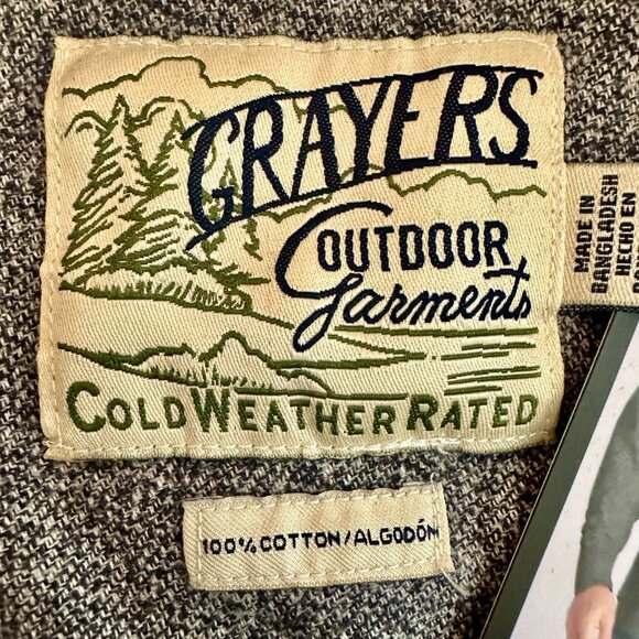Grayers Men's Cotton Outdoor Shirt Jacket Size M Gray Cold Weather Rated (NEW) - Picture 3 of 13